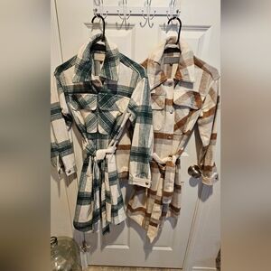 Two Plaid Shirt Jackets Sz Xs